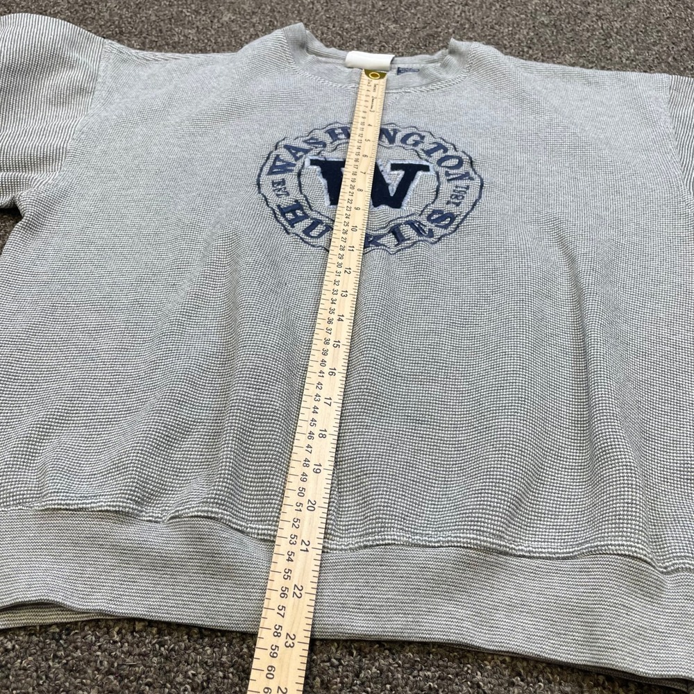 Crable Sportswear Washington Huskies Sweatshirt Grey Ribbed Knit Mens Large UW - Picture 4 of 6